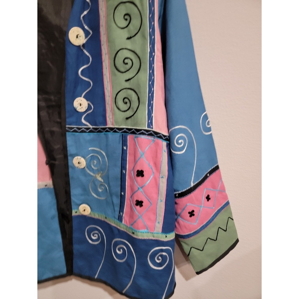 Indigo Moon Multicolor Patchwork Pattern Floral E… - image 3